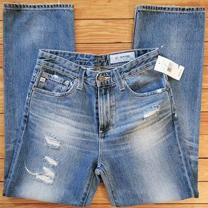 AG-ED The Rhett Vintage High Waisted Straight Distressed Jean Sz 25R